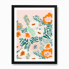 Botanical dopamine flowers Art Print