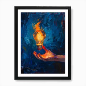 Light Bulb In Hand 1 Art Print