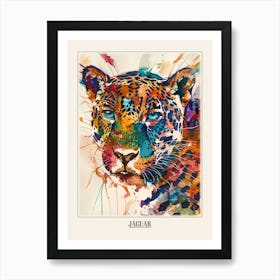 Jaguar Colourful Watercolour 2 Poster Art Print