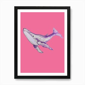 Purple Whale Art Print