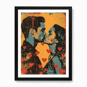 Just Kissing, Vibrant Pop Art Art Print