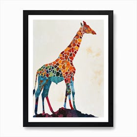 Giraffe On A Hill Illustration 2 Art Print