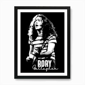 Rory Gallagher Musician Legend in Grayscale Art Print