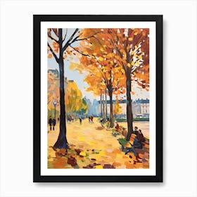 Autumn Gardens Painting Tuileries Garden France 3 Art Print