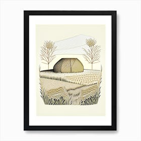 Beehive In A Field 4 Vintage Art Print