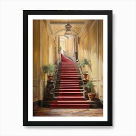 Red Carpet Stairway art print Art Print