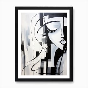 Harmony Abstract Black And White 3 Art Print