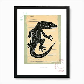 Oustalets Lizard Block Print 2 Poster Art Print