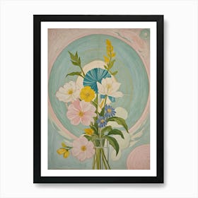 Pastel Flowers In A Vase Art Print