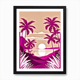 Sunset With Palm Trees 3 Art Print