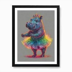 Hippo In A Tutu 1 Art Print