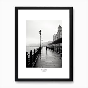 Poster Of Gijon, Spain, Black And White Analogue Photography 4 Art Print