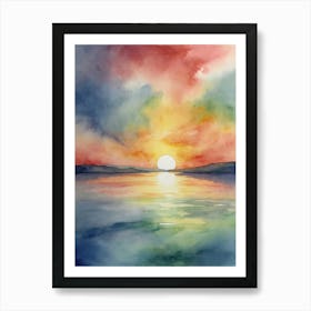 Sunset Watercolor Painting Art Print