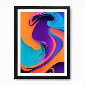 Abstract Colorful Waves Vertical Composition 87 Art Print