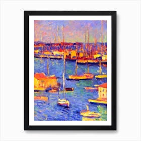 Port Of Los Angeles United Brushwork Painting 1 harbour Art Print