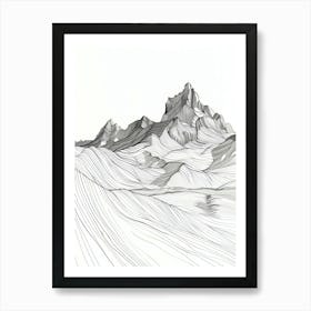 Cerro Mercedario Argentina Line Drawing 3 Art Print