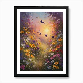 Birds In The Garden Art Print