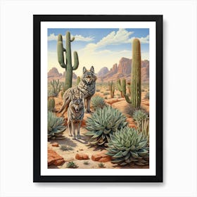 Wolf Pack Desert 4 Art Print