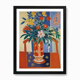 Flowers In A Vase Style Henri Matisse 3 Art Print