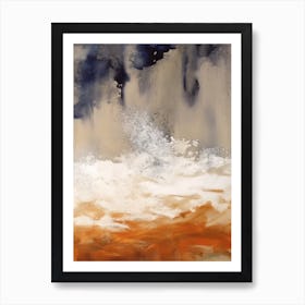 Watercolour Abstract Burnt Orange 2 Art Print