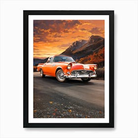 Ford Thunderbird At Sunset Art Print