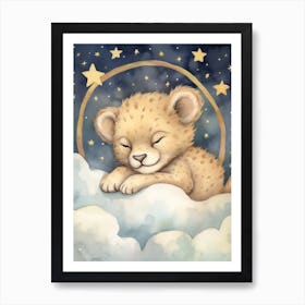 Sleeping Baby Lion 2 Art Print