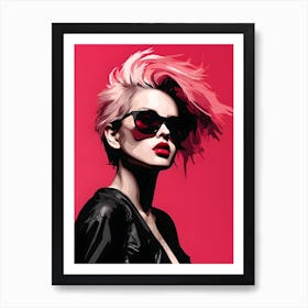 Girl With Pink Hair 1 Art Print