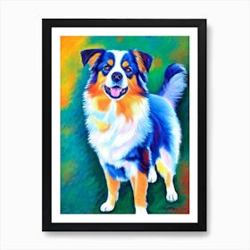 Australian Shepherd 2 Fauvist Style Dog Art Print