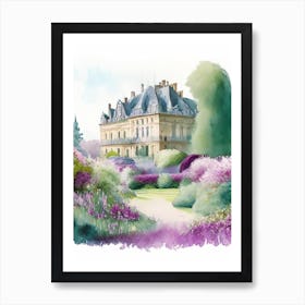 Château De Villandry Gardens, 1, France Pastel Watercolour Art Print