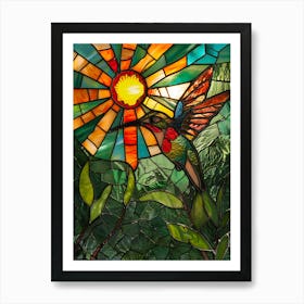 Hummingbird Stained Glass 5 Art Print