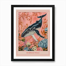 Floral Animal Painting Humpback Whale 2 Poster Art Print