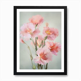 Gladioli Flowers Acrylic Painting In Pastel Colours 2 Art Print