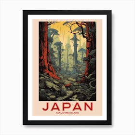 Yakushima Island, Visit Japan Vintage Travel Art 2 Art Print