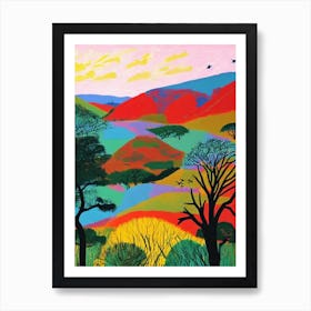 Serengeti National Park 1 Tanzania Abstract Colourful Art Print