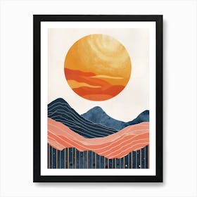 Sunset In The Mountains 12 Art Print