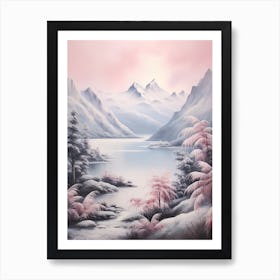 Dreamy Winter Painting Fiordland National Park New Zealand 2 Art Print