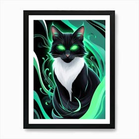 Cat With Green Eyes 1 Art Print