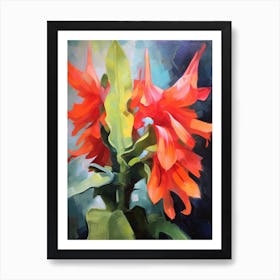 Cactus Painting Christmas Cactus 3 Póster