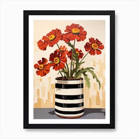 Bouquet Of Helenium Flowers, Autumn Fall Florals Painting 1 Art Print