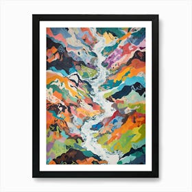 Mountains In Summer Aerial View Painting 4 Art Print