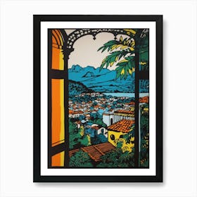 A Window View Of Rio De Janeiro In The Style Of Pop Art 2 Art Print