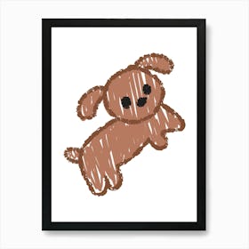 Cute Dog Doodle Art Drawing Art Print