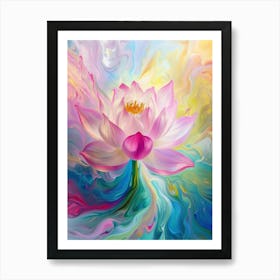 lotus flower swirling colors of light 2 Art Print