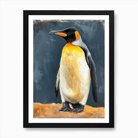 King Penguin Santiago Island Colour Block Painting 2 Art Print