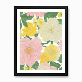 Alstromeria Pastel Floral 1 Flower Art Print