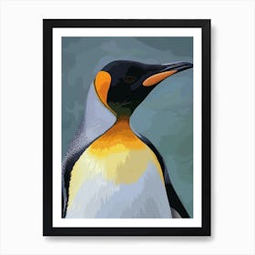 King Penguin Bleaker Island Minimalist Illustration 2 Art Print