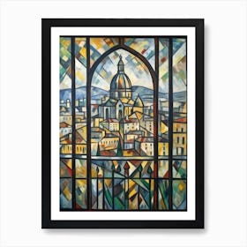 Window View Of Budapest Hungary In The Style Of Cubism 4 Art Print
