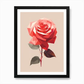 Polygonal Rose 6 Art Print