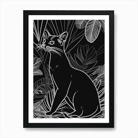 Somali Cat Minimalist Illustration 2 Art Print