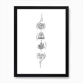 Elements Line Art Print